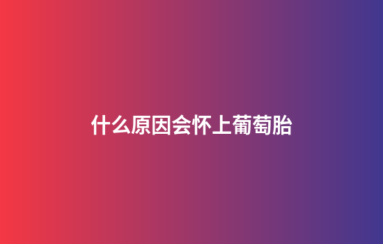 什么原因会怀上葡萄胎