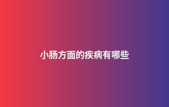 小肠方面的疾病有哪些