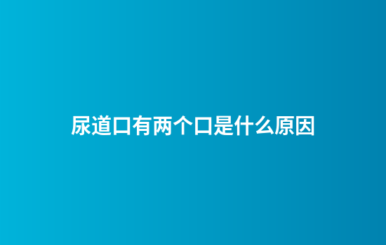 尿道口有两个口是什么原因