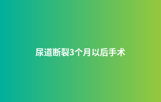 尿道断裂3个月以后手术