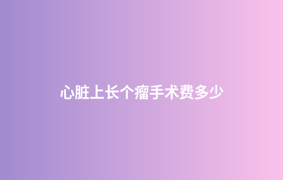 心脏上长个瘤手术费多少