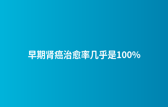早期肾癌治愈率几乎是100%