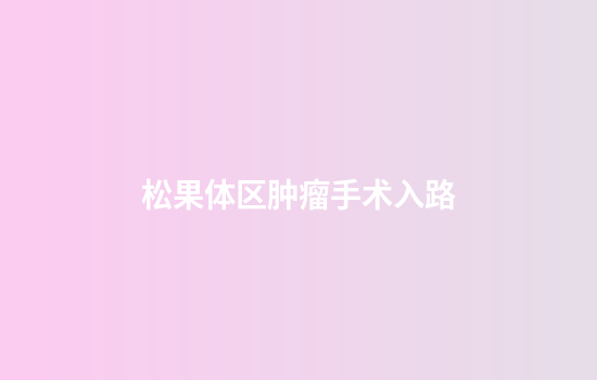 松果体区肿瘤手术入路