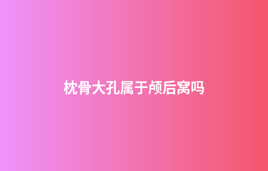 枕骨大孔属于颅后窝吗