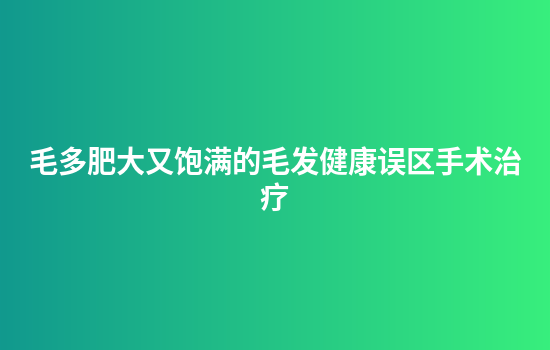 毛多肥大又饱满的毛发健康误区手术治疗