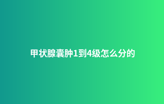 甲状腺囊肿1到4级怎么分的