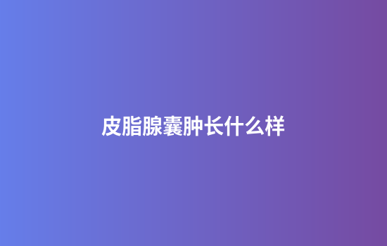 皮脂腺囊肿长什么样