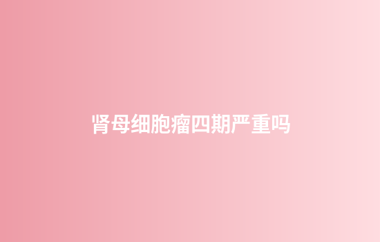 肾母细胞瘤四期严重吗