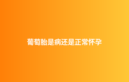 葡萄胎是病还是正常怀孕