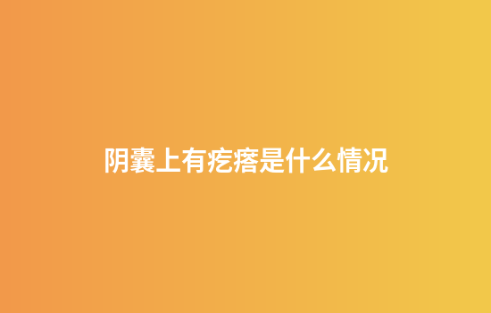 阴囊上有疙瘩是什么情况