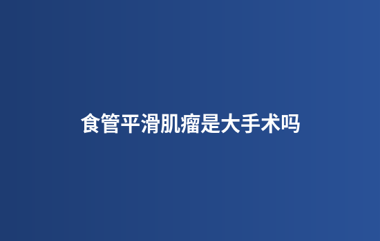 食管平滑肌瘤是大手术吗
