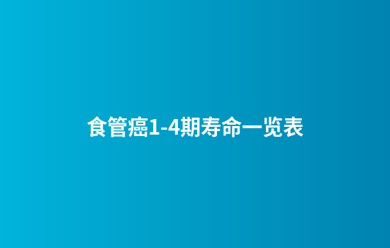 食管癌1-4期寿命一览表
