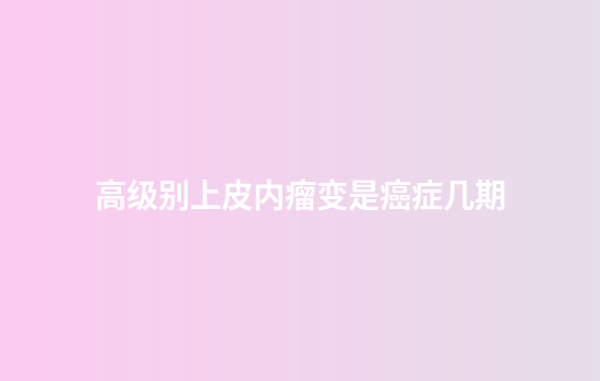 高级别上皮内瘤变是癌症几期